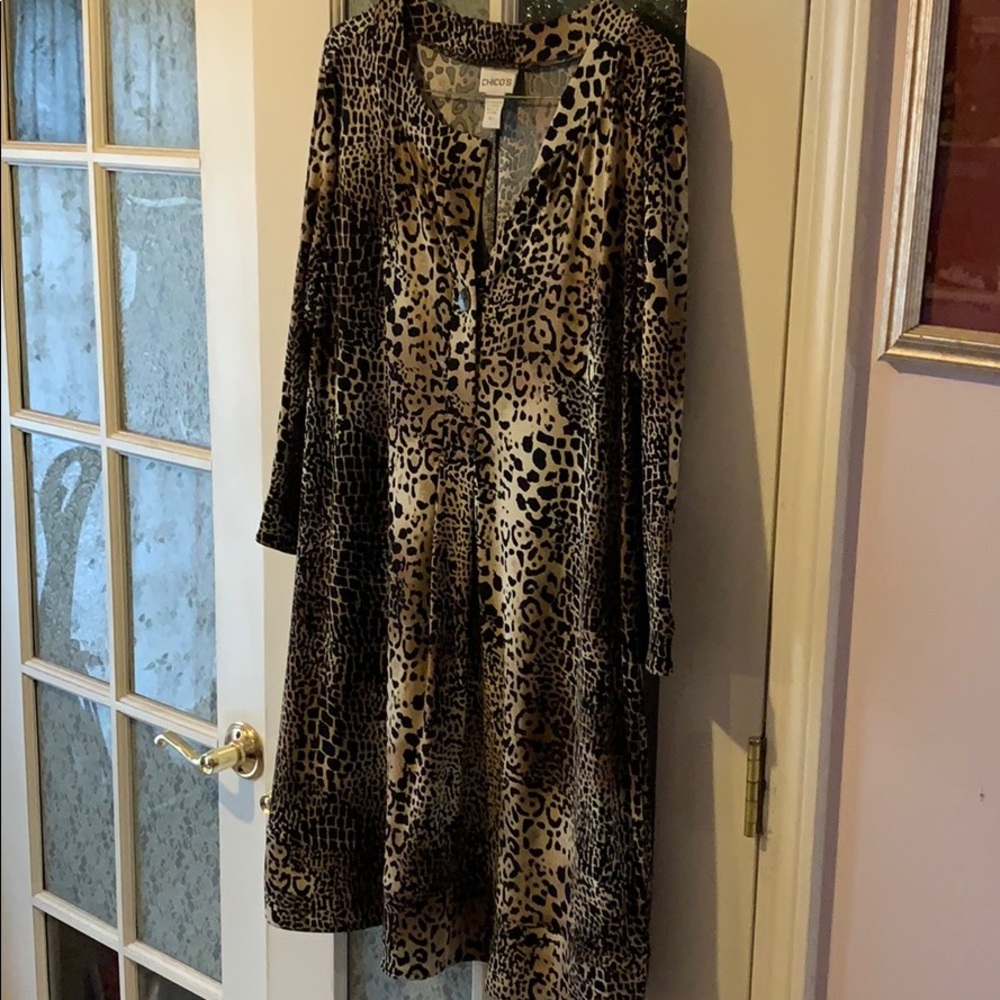 Chicos Leopard Print Dress size 3